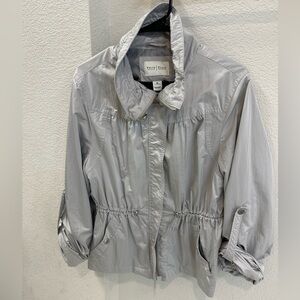 White House Black Market Silver Utility Jacket